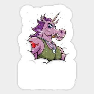 Cute Enough For You Tough Unicorn With Muscles- Sticker